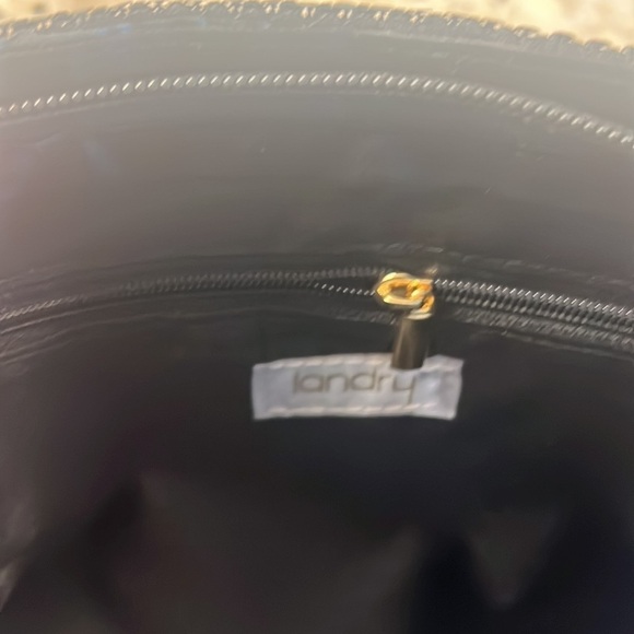 Landry black sequin with gold ring handle evening clutch - Picture 4 of 5